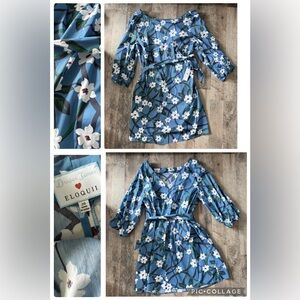 NWT Draper James x ELOQUII Blue and White Floral Dress Women’s 20
